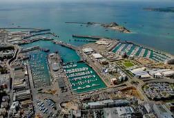 St Helier port with the St Helier marina in the centre