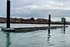 Concrete breakwater units installed in position looking towards HMS Dolphin